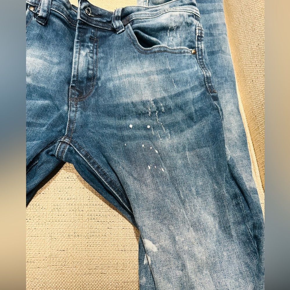 Diesel Industry Jeans SZ 12Y Blue Denim Distressed.